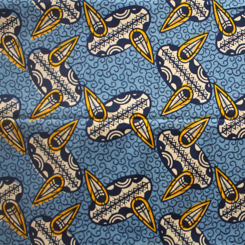 Blue and Yellow Ankara Fabric- By the Yard - Urbanstax