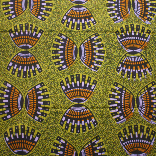 Green and Yellow All Eyes Shweshwe Fabric - Urbanstax
