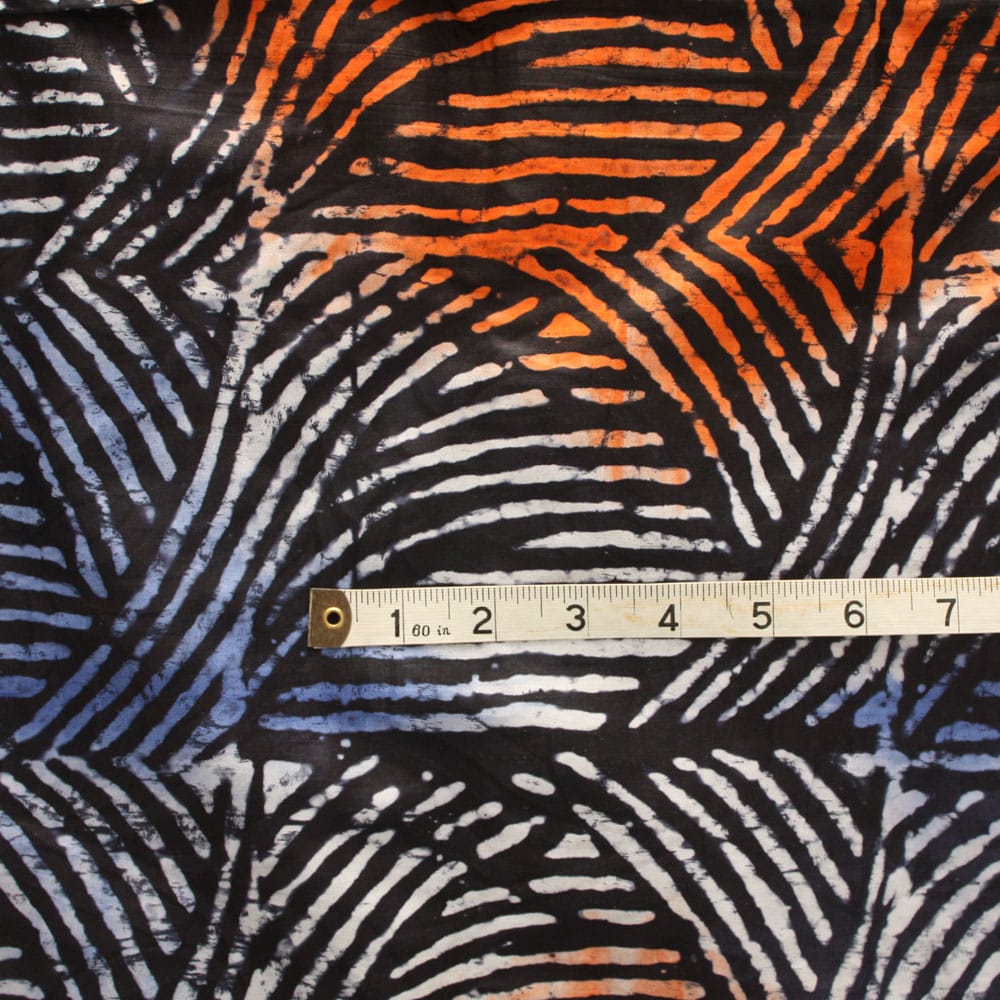 Abstract Blue and Orange Batik, African Batik- 5 Yards - Urbanstax