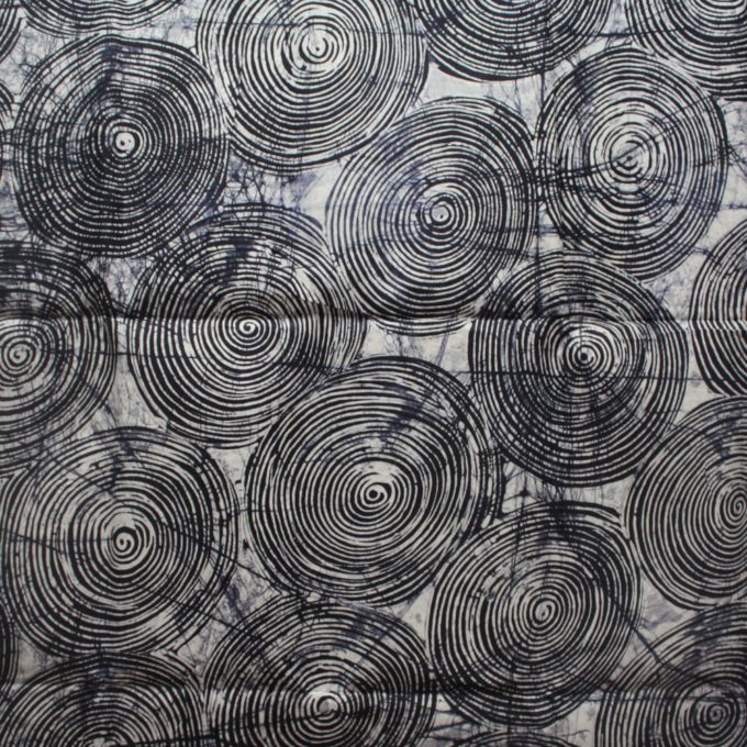 Black and white swirls batik