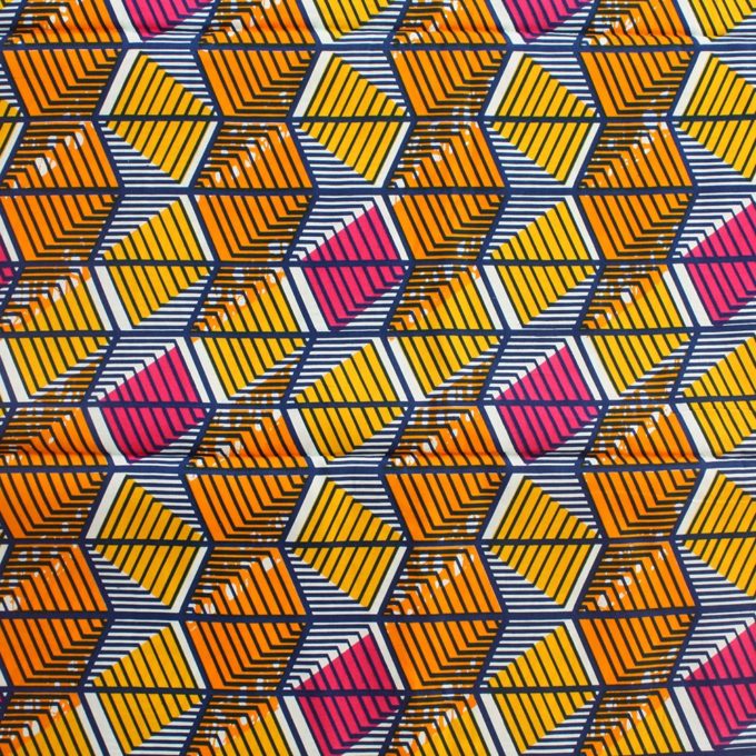 Orange, Yellow and Blue African Print