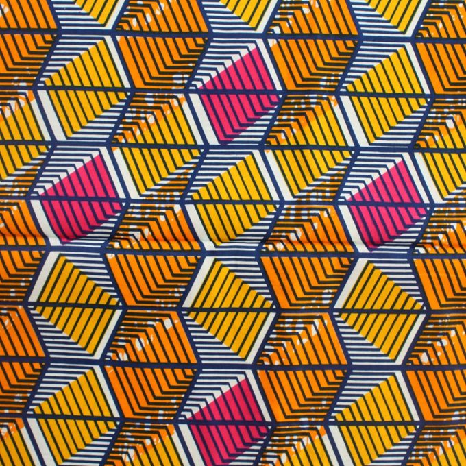 Orange, Yellow and Blue African Print
