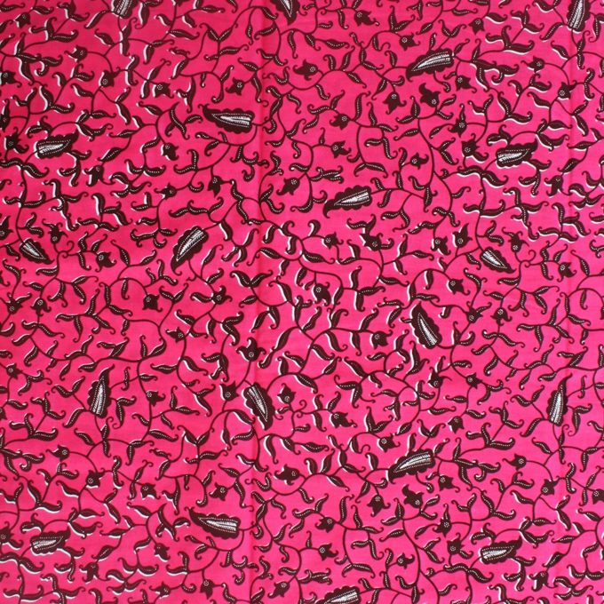 Pink Floral African Fabric