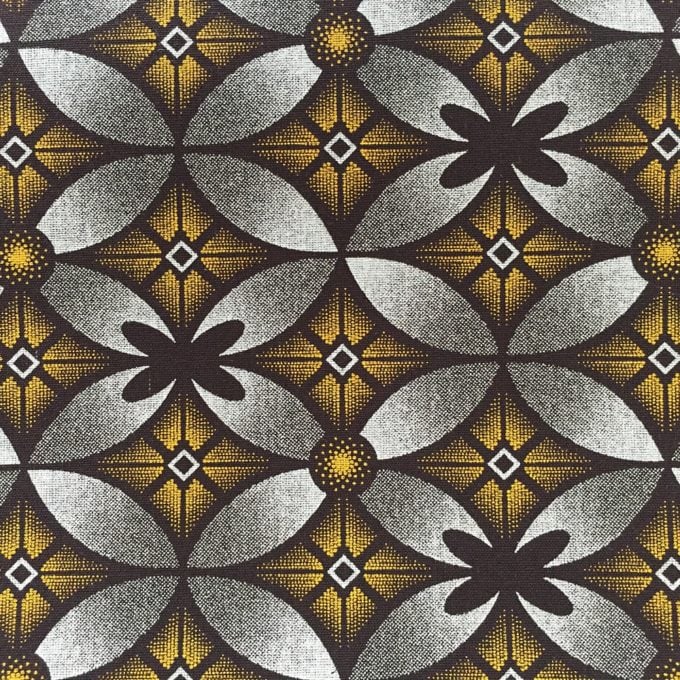 Brown and Yellow Floral Shweshwe Fabric