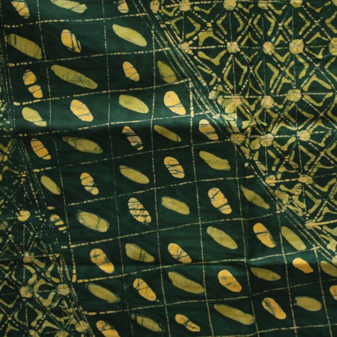 Green and Yellow Batik fabric from Urbanstax