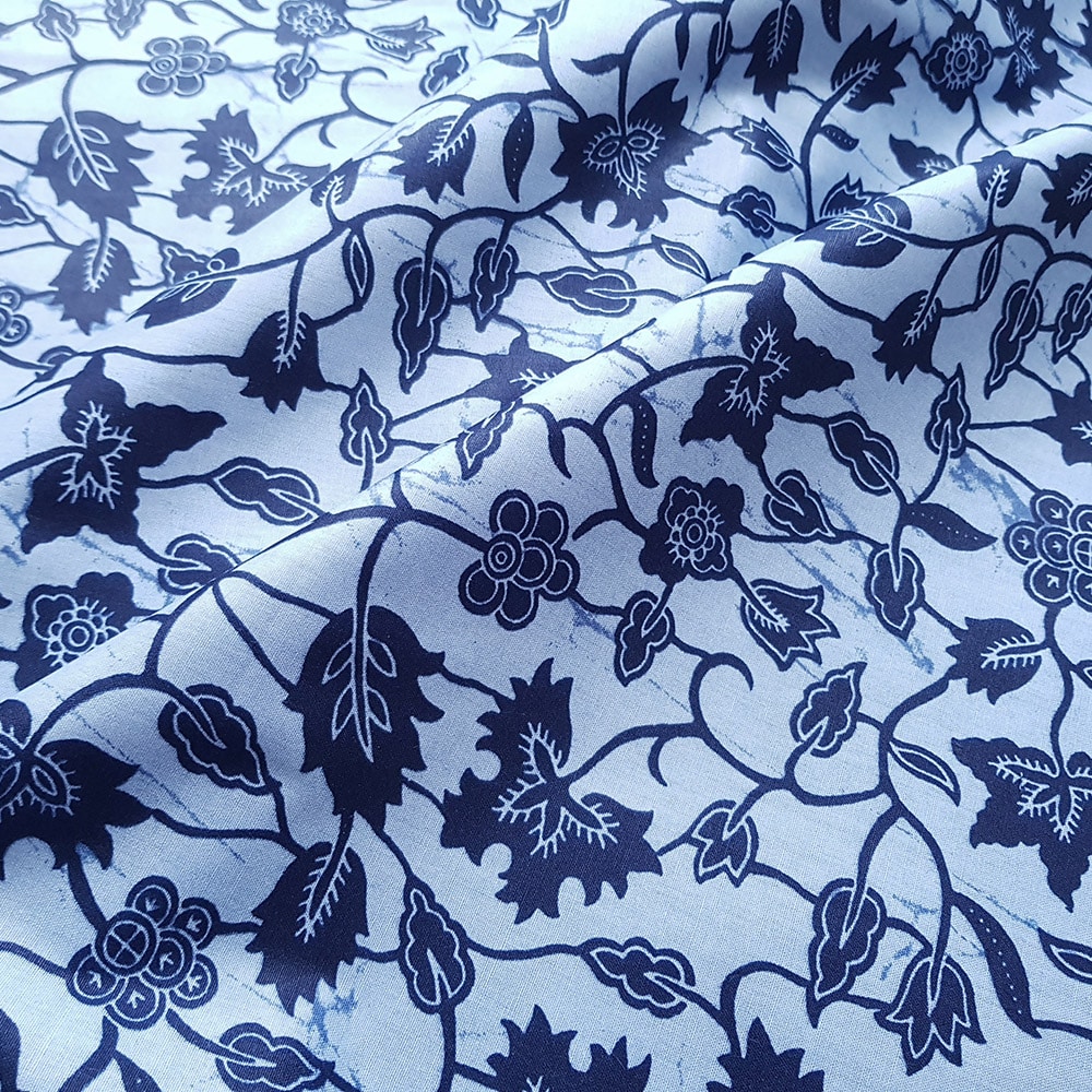 Blue Floral Ankara Fabric - Urbanstax