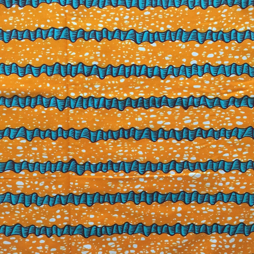 Orange and Teal Sugarcane Wax Print
