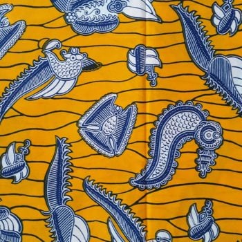 Yellow and Blue African wax print