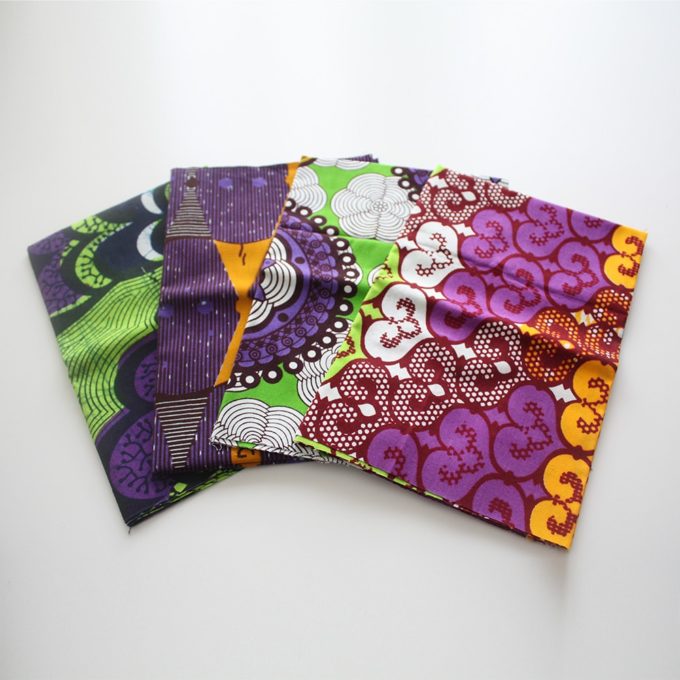 African print fat quarters with Purple
