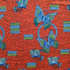 Red and Blue Butterfly Ankara Print- 6 Yards - Urbanstax