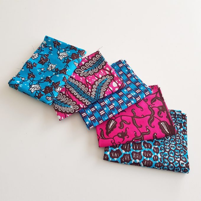 Turquoise and Pink African Print Fat Quarters