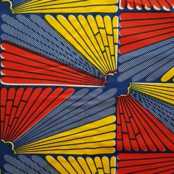 Red, blue and yellow wing print