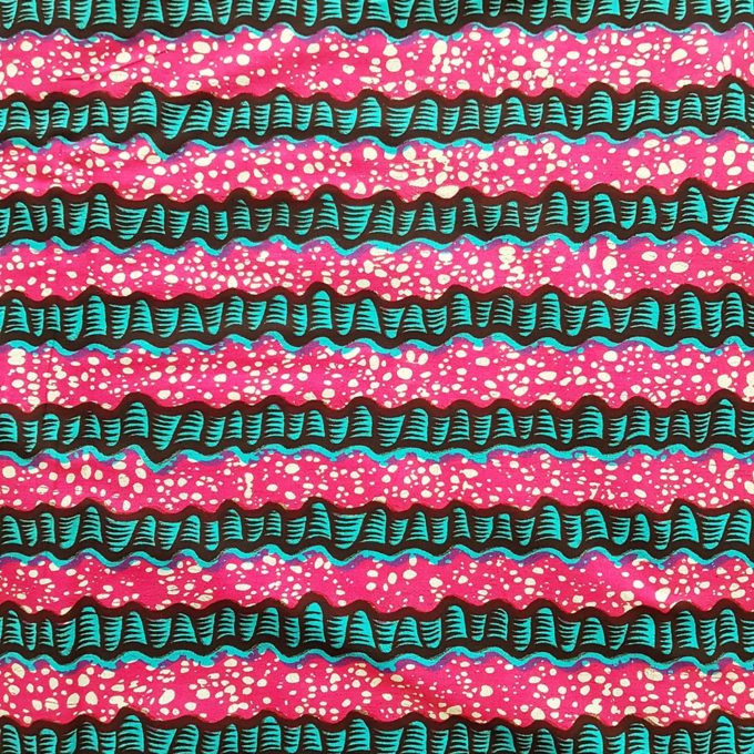 Pink and Turquoise Sugarcane Ankara available from Urbanstax