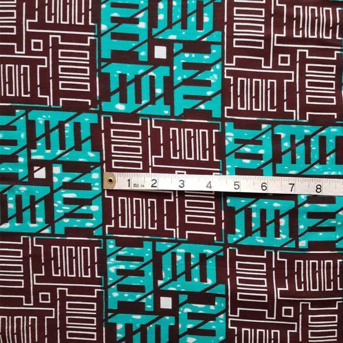 Turquoise and Brown Ladder Print