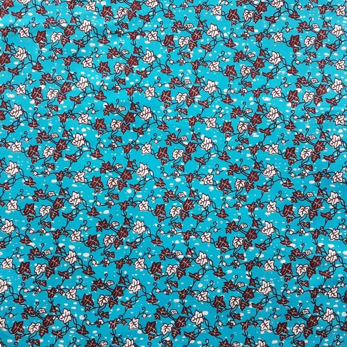 Turquoise and Brown Floral Ankara