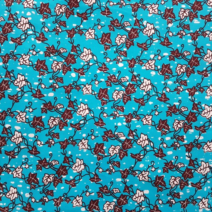 Turquoise and Brown Floral Ankara
