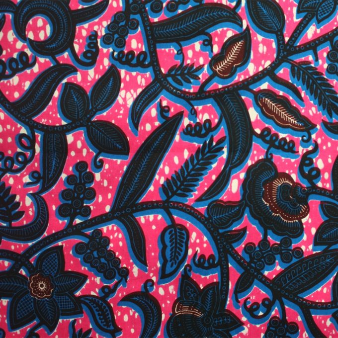 Pink Leaf Trail Ankara Fabric- By the Yard - Urbanstax