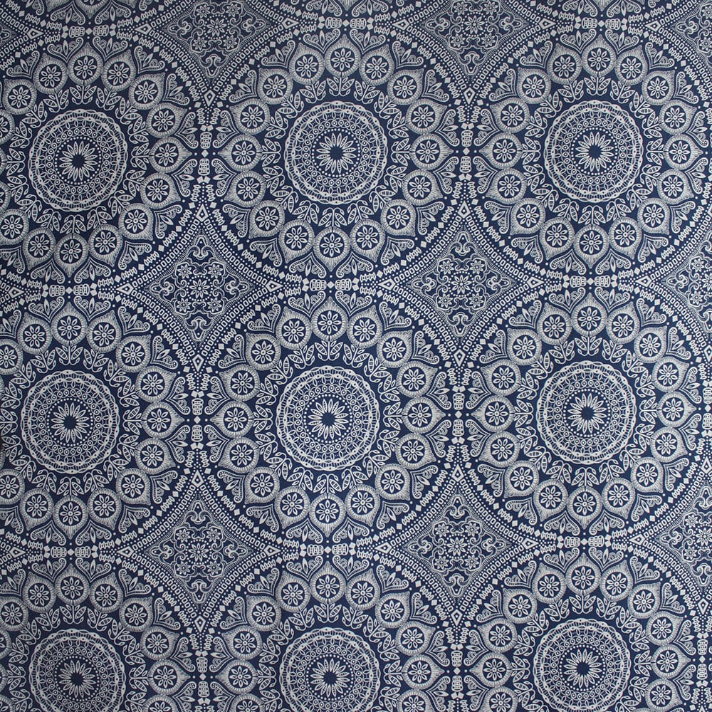 mandala blue shweshwe fabric