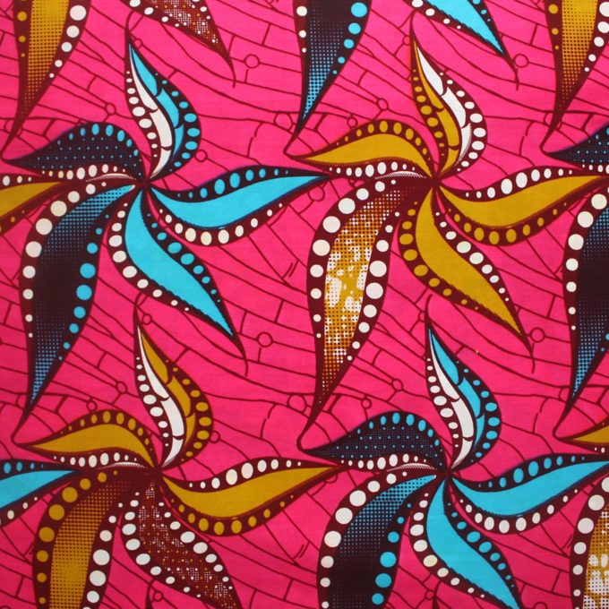 Abstract Flowers in Pink Ankara