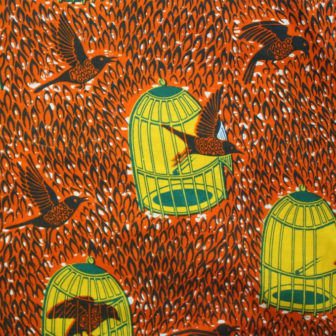 Orange and Yellow Birdcage Ankara Print