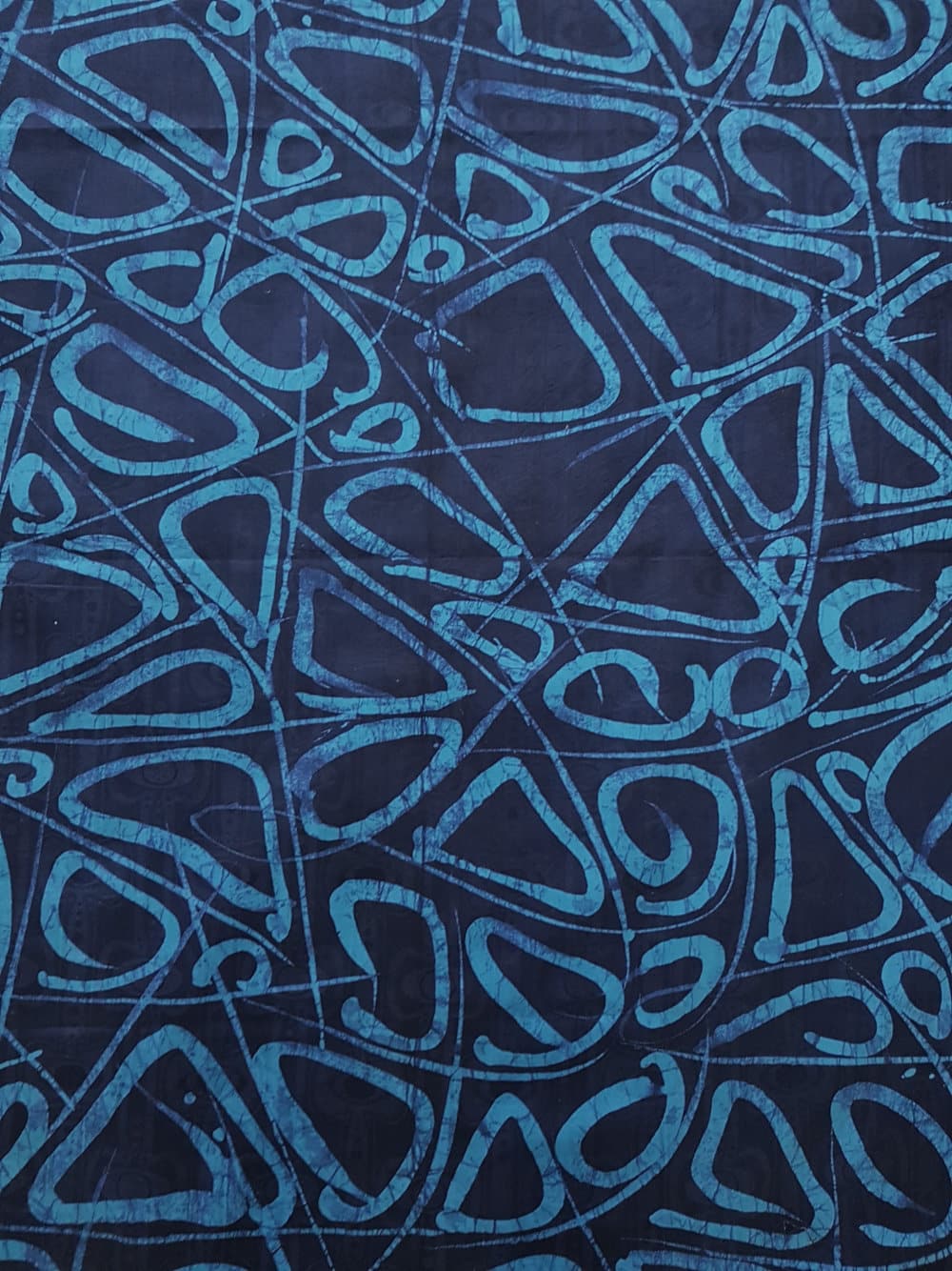 Turquoise and Blue-Black African Batik- 2.4 Yards - Urbanstax