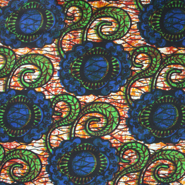 Blue Green and Brown Kitenge- By the Yard - Urbanstax