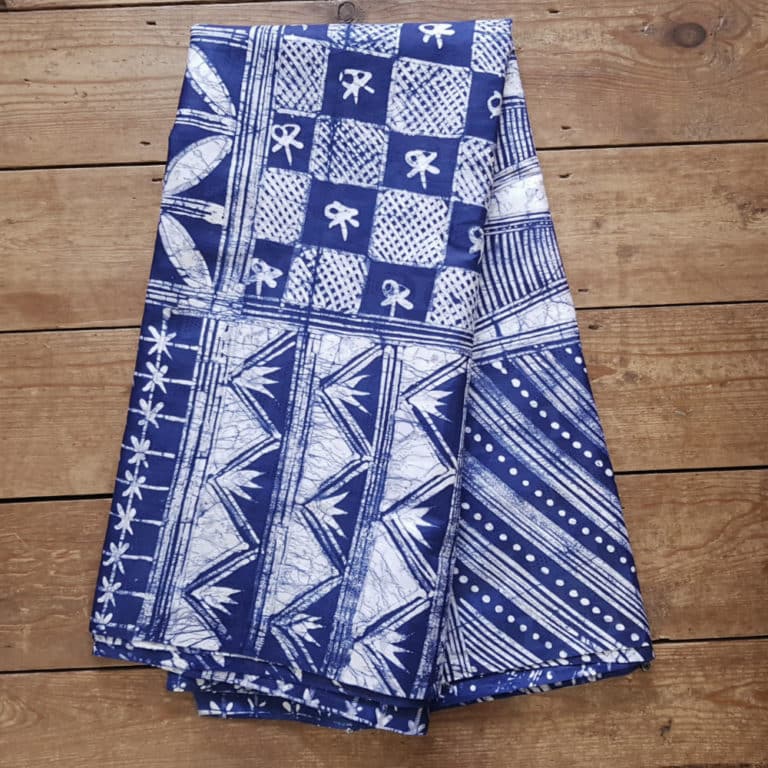 Blue and White Nigerian Batik- 2.4 yards - Urbanstax