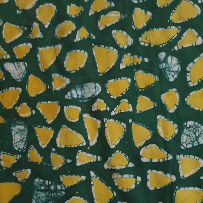 Green and Yellow Pebbles Batik