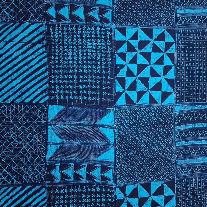 Turquoise and black yoruba cloth