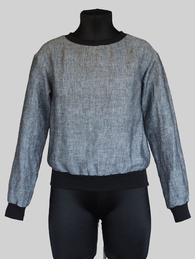 grey and black version of The Assembly Line High cuff sweater