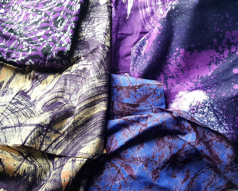 Handmade purple batik from Nigeria and Ghana