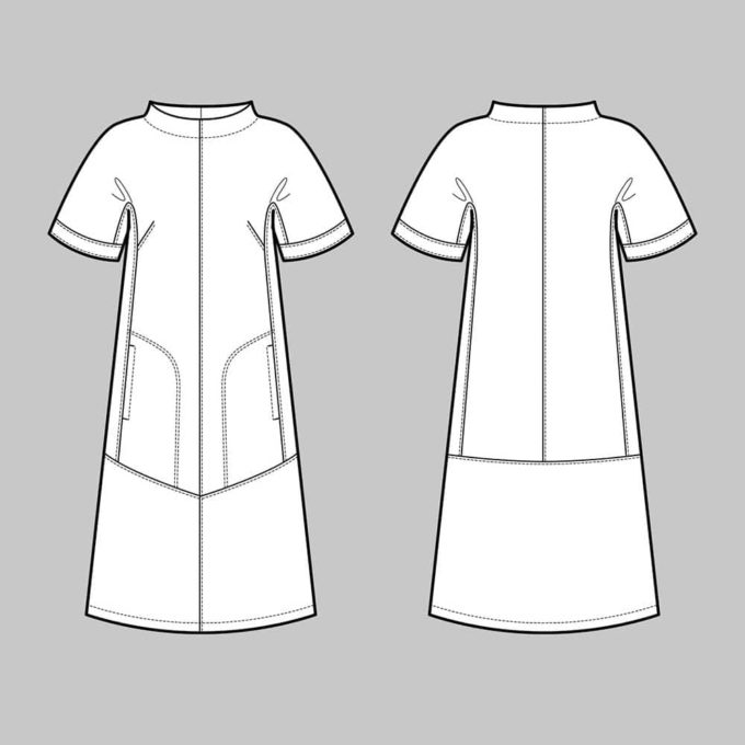 The Assembly Line Cap Sleeve Dress Line drawing