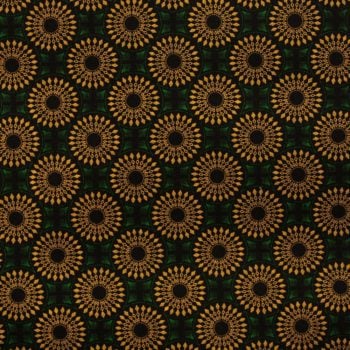 green and yellow geometric fabric from South Africa