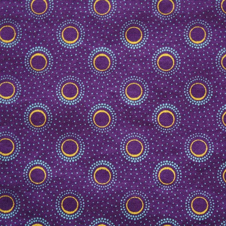 Purple and Yellow Circles Shweshwe Mix - Urbanstax