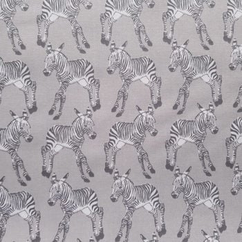 Grey zebra print fabric