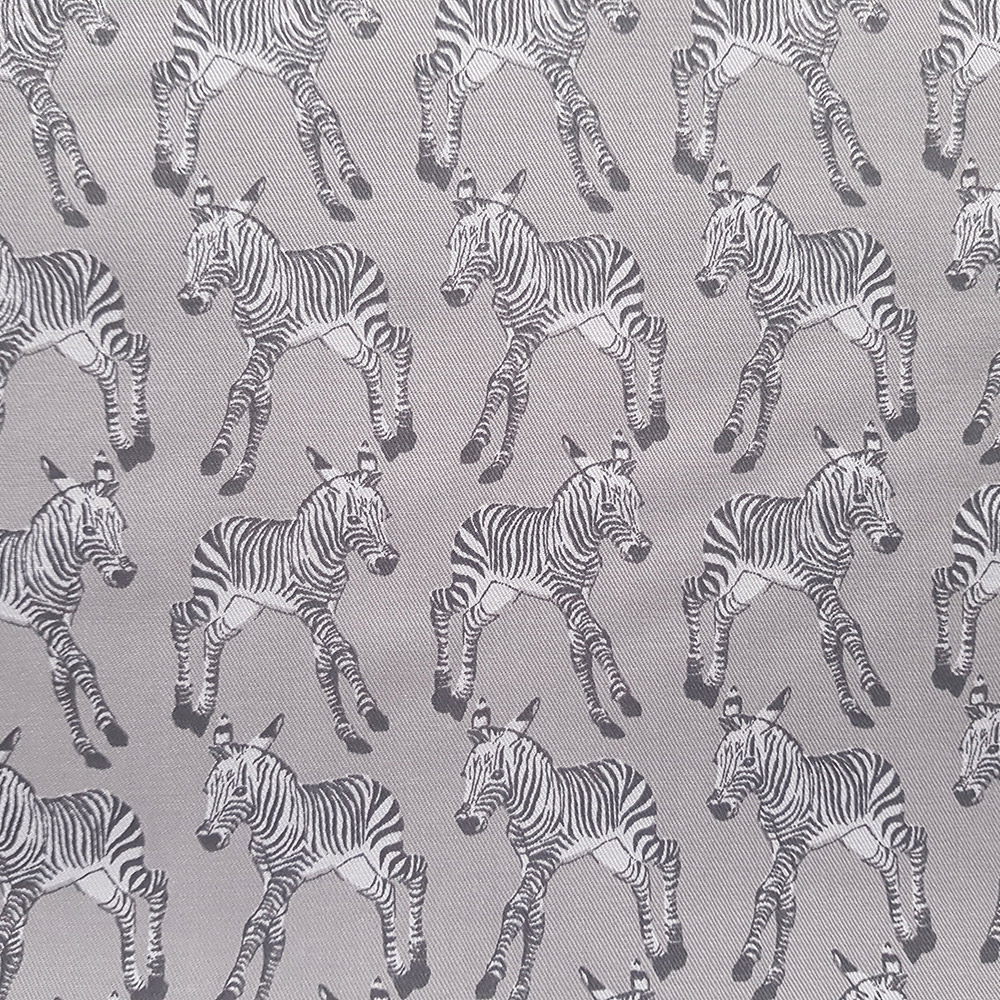 Grey zebra print fabric