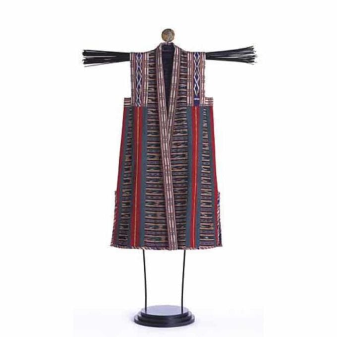 Folkwear Tibetan Panel Coat on stand