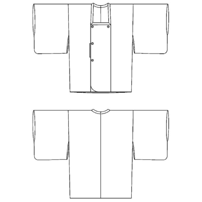 Japanese Michiyuki sewing pattern line drawing