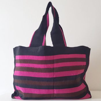 Pink Black and Brown Aso Oke Tommy Tote