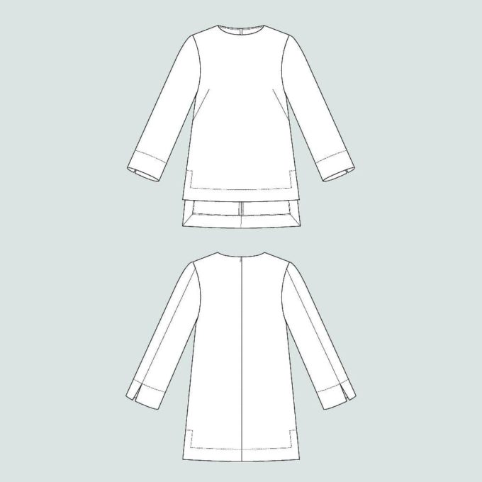 Assembly Line Long Sleeve Tunic line drawing