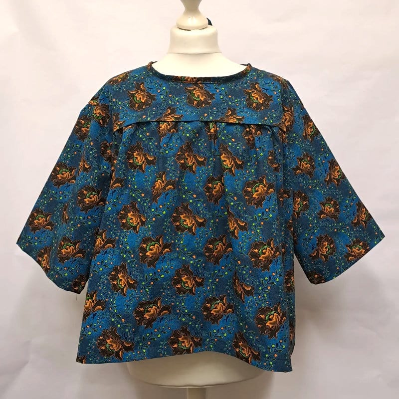 Syli Blouse pattern by Named clothing made in a floral print fabric