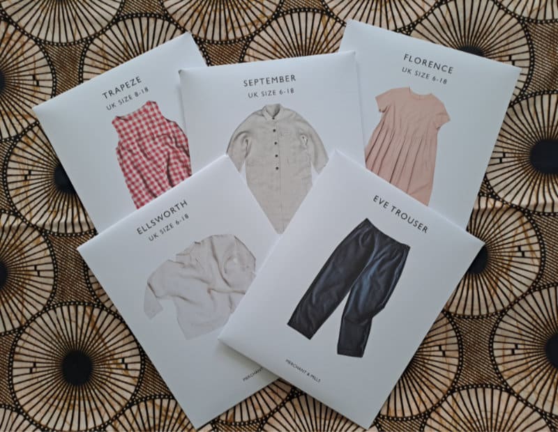 a range of Merchant and Mills Sewing Patterns