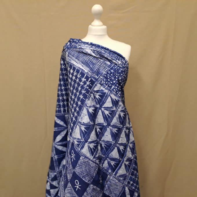 Blue and White Nigerian Batik- 4.8 Yards - Urbanstax