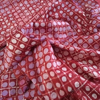 Red and Pink Dots and Grid Batik- 2.4 yards