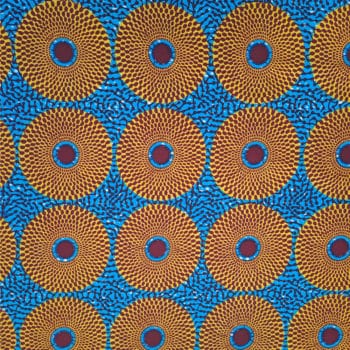 Turquoise and Mustard Circle Print